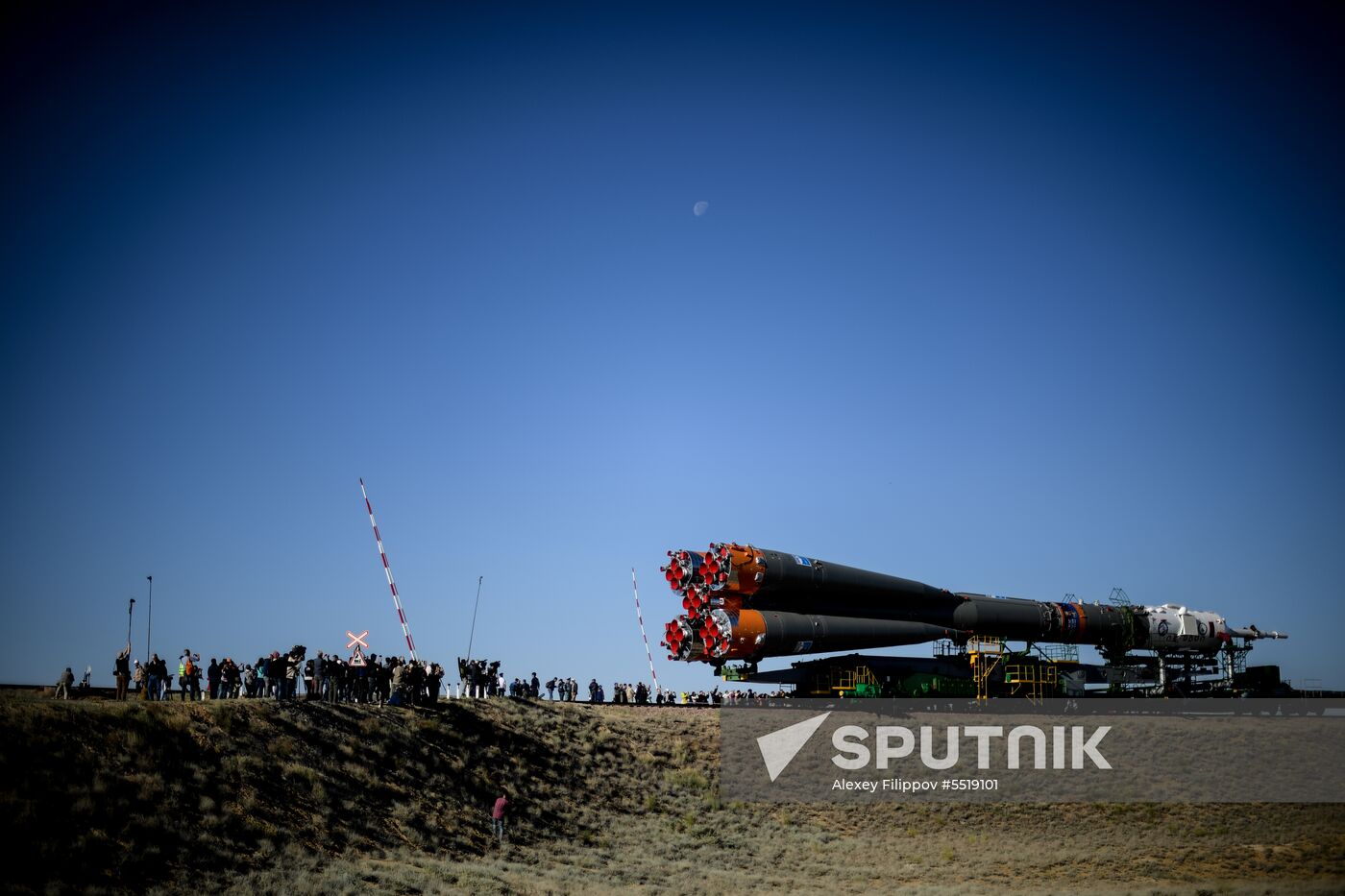 Soyuz-FG launch vehicle delivered to Baikonur launch site