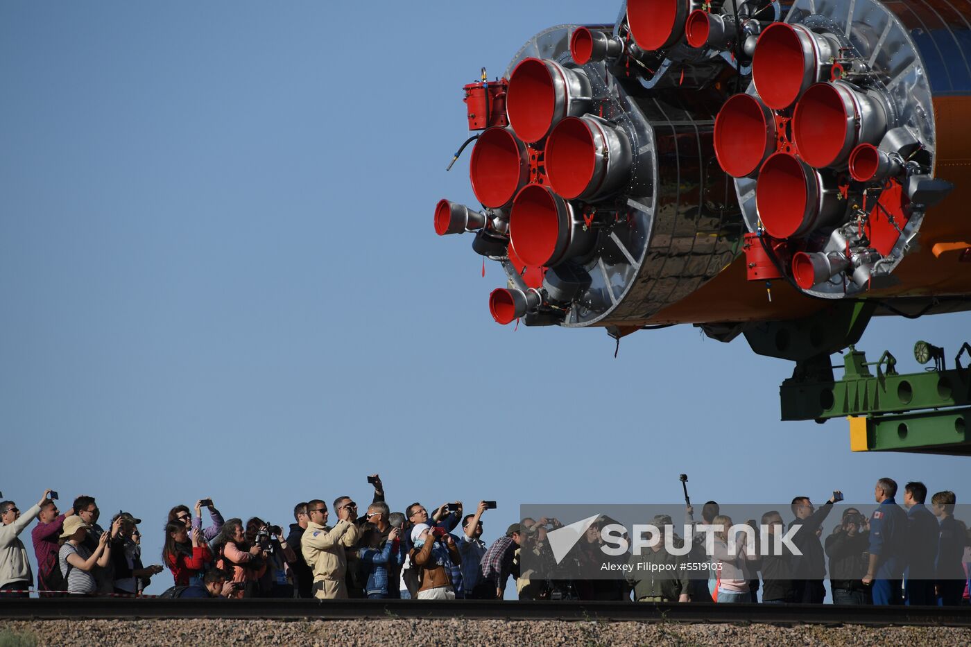Soyuz-FG launch vehicle delivered to Baikonur launch site