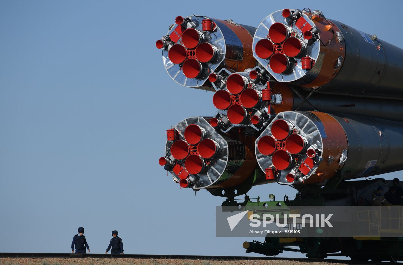 Soyuz-FG launch vehicle delivered to Baikonur launch site