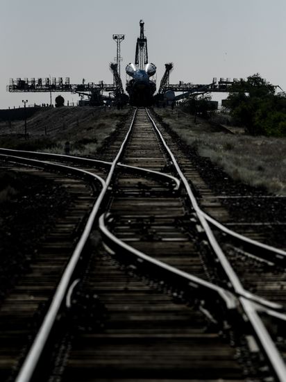 Soyuz-FG launch vehicle delivered to Baikonur launch site