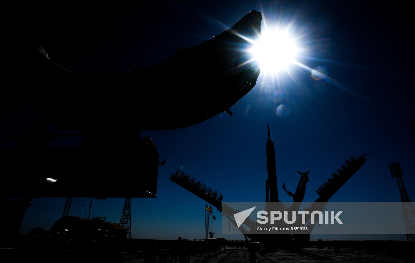 Soyuz-FG launch vehicle delivered to Baikonur launch site