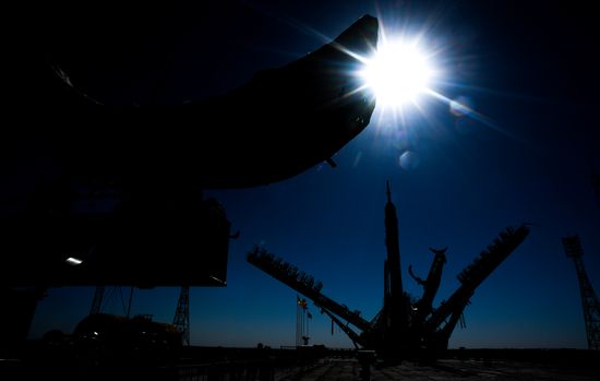 Soyuz-FG launch vehicle delivered to Baikonur launch site