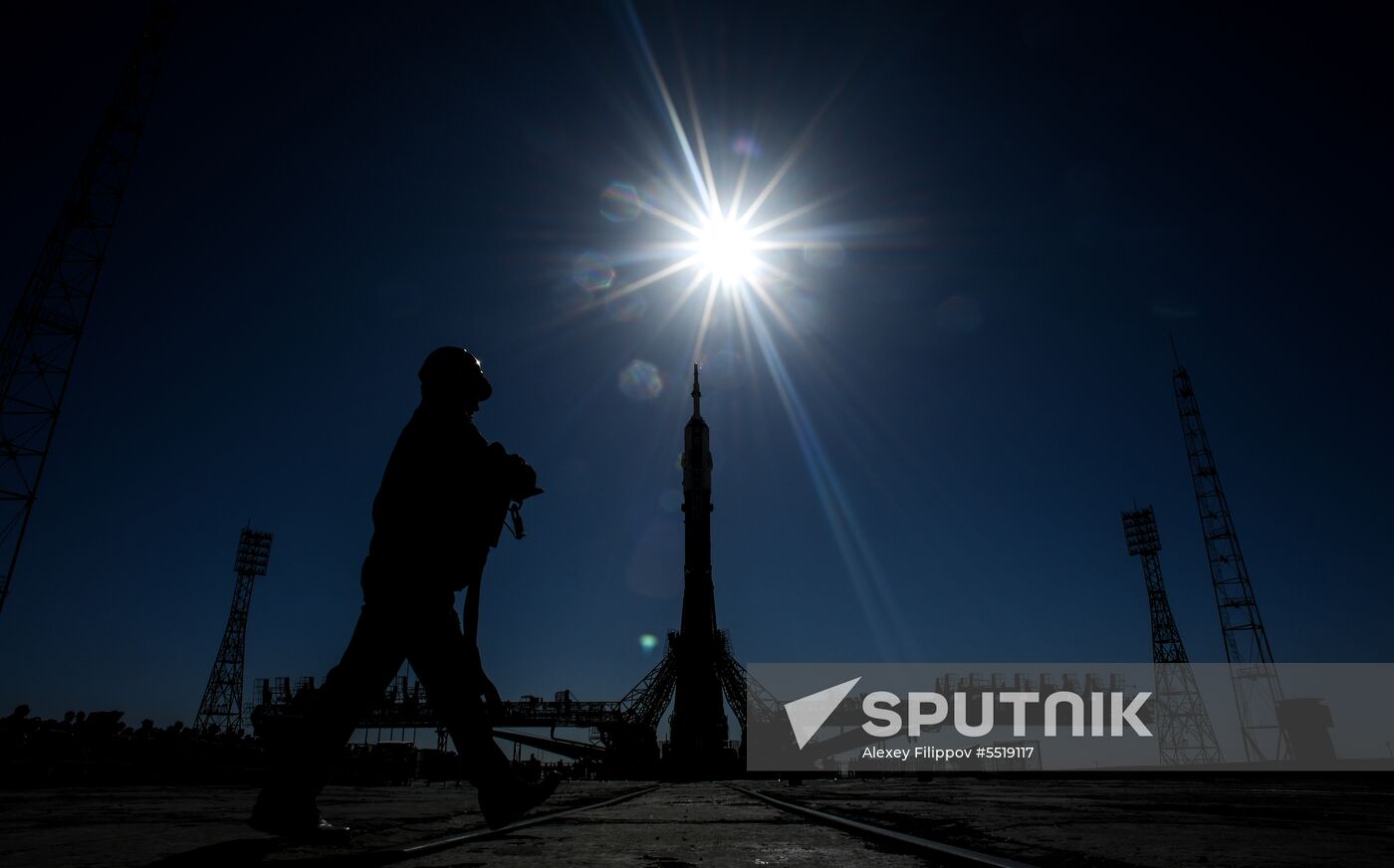 Soyuz-FG launch vehicle delivered to Baikonur launch site