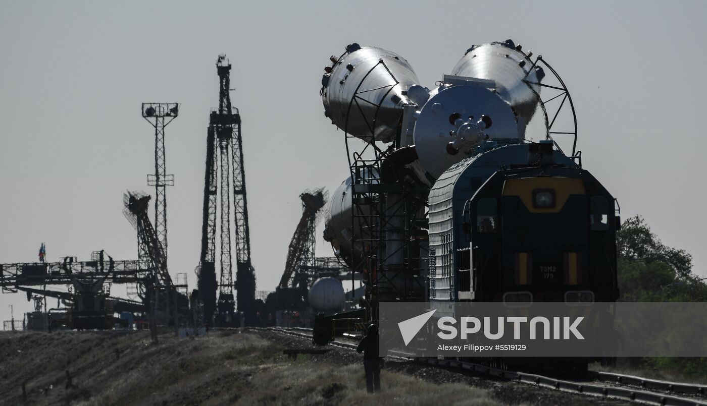 Soyuz-FG launch vehicle delivered to Baikonur launch site