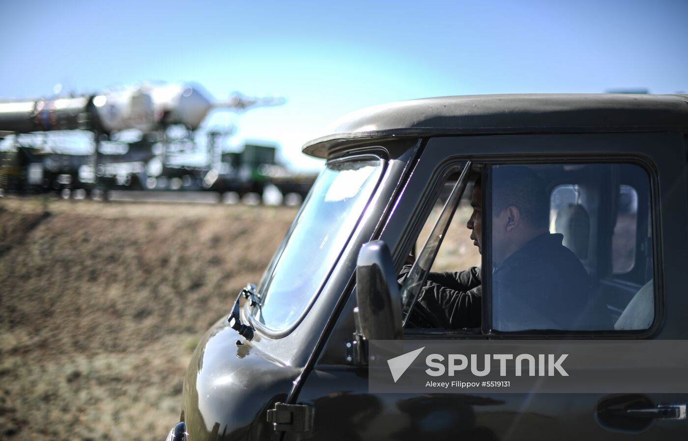 Soyuz-FG launch vehicle delivered to Baikonur launch site
