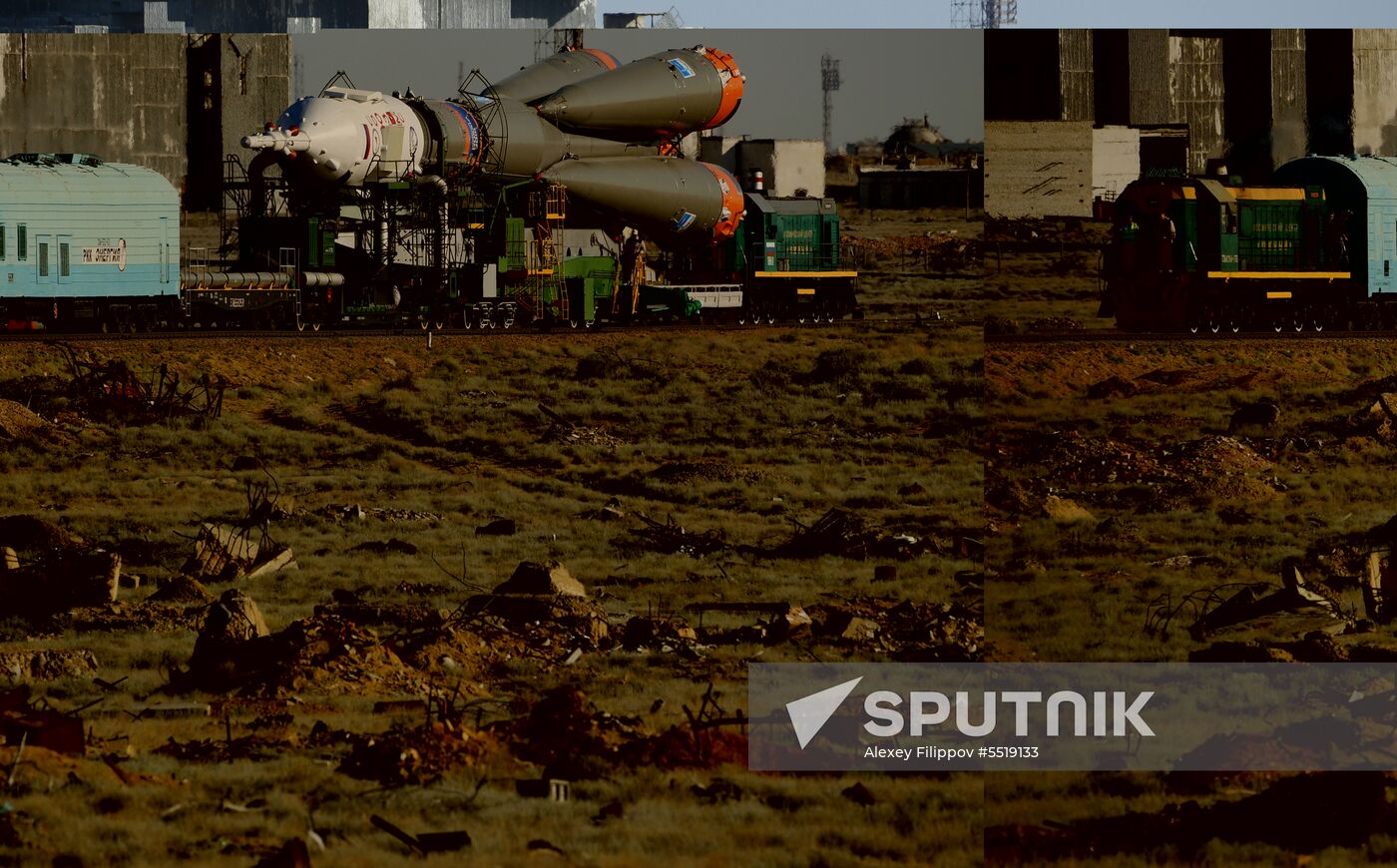 Soyuz-FG launch vehicle delivered to Baikonur launch site