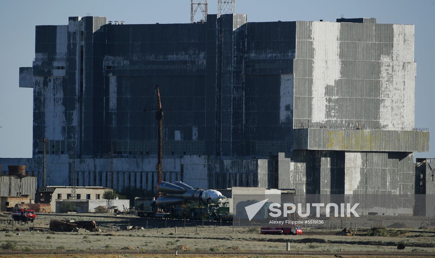 Soyuz-FG launch vehicle delivered to Baikonur launch site