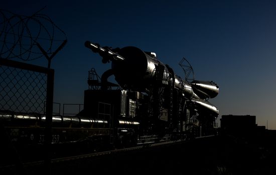 Soyuz-FG launch vehicle delivered to Baikonur launch site