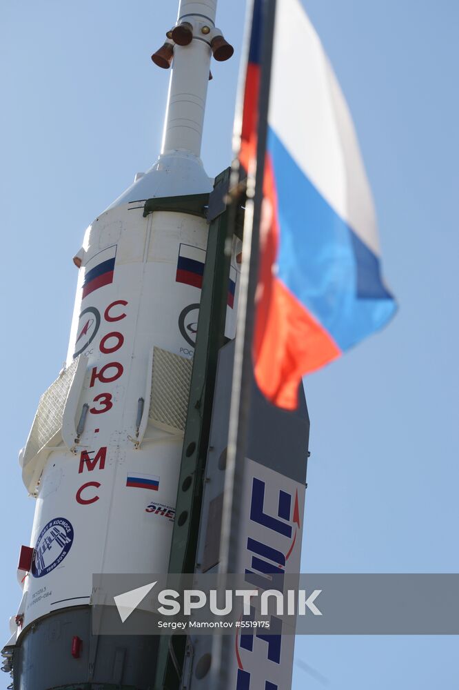 Soyuz-FG launch vehicle delivered to Baikonur launch site