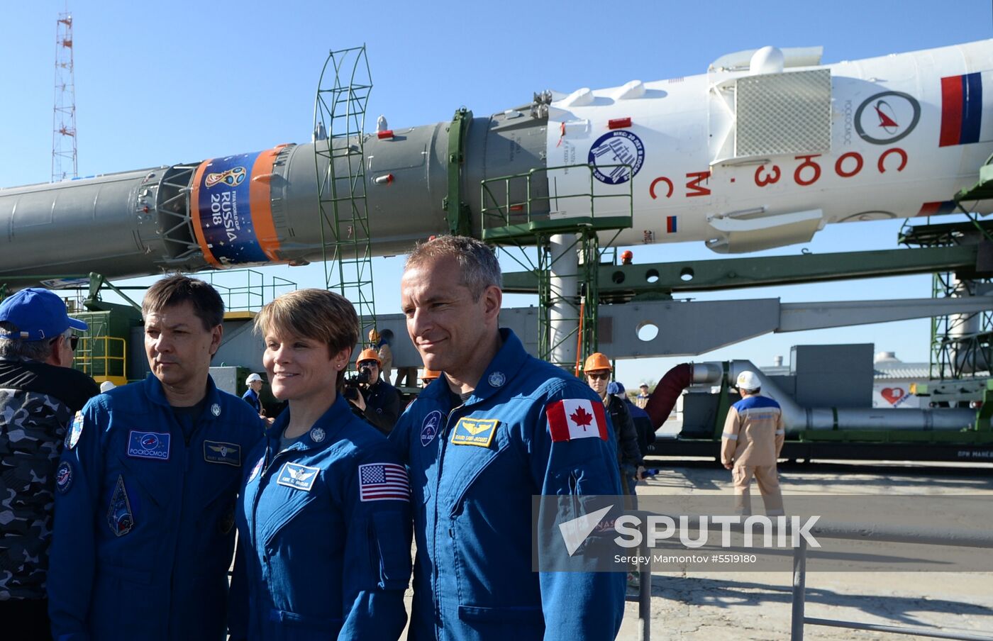 Soyuz-FG launch vehicle delivered to Baikonur launch site