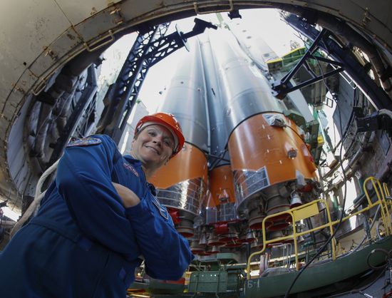 Soyuz-FG launch vehicle delivered to Baikonur launch site