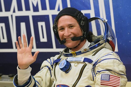 Launch of Soyuz MS-09 manned spacecraft with members of extended ISS Expedition 56/57