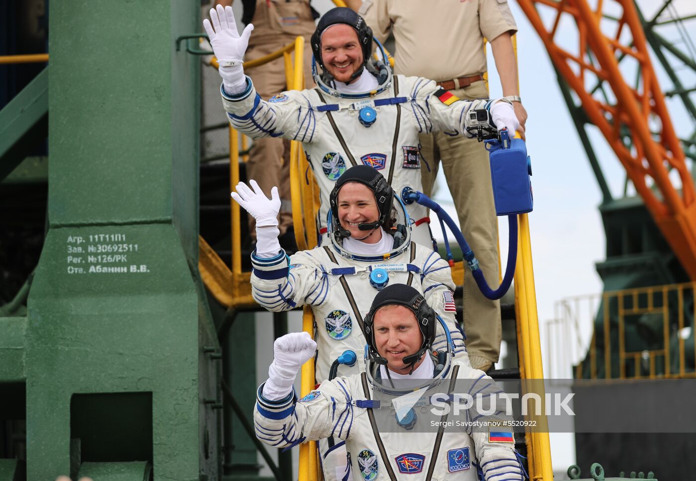 Launch of Soyuz MS-09 manned spacecraft with members of extended ISS Expedition 56/57