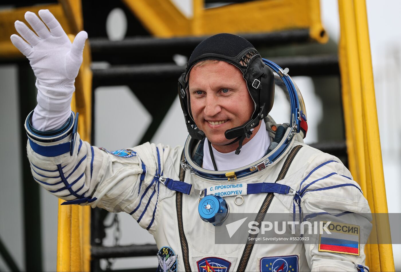 Launch of Soyuz MS-09 manned spacecraft with members of extended ISS Expedition 56/57