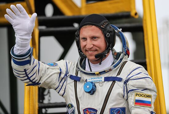 Launch of Soyuz MS-09 manned spacecraft with members of extended ISS Expedition 56/57