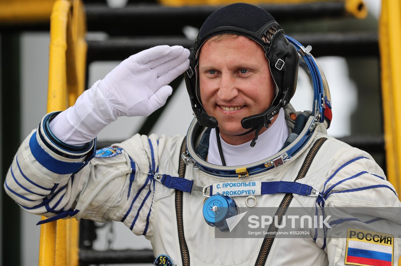 Launch of Soyuz MS-09 manned spacecraft with members of extended ISS Expedition 56/57