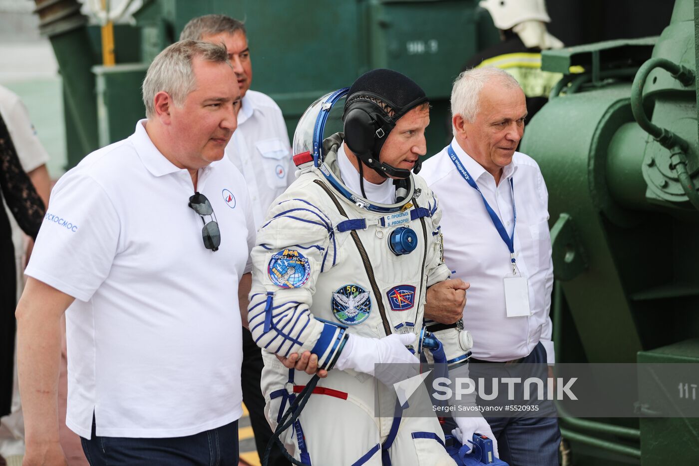 Launch of Soyuz MS-09 manned spacecraft with members of extended ISS Expedition 56/57