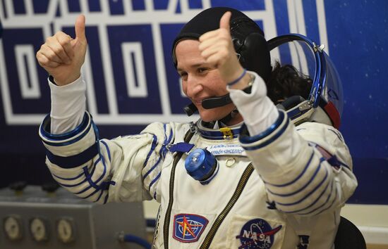 Launch of Soyuz MS-09 manned spacecraft with members of extended ISS Expedition 56/57