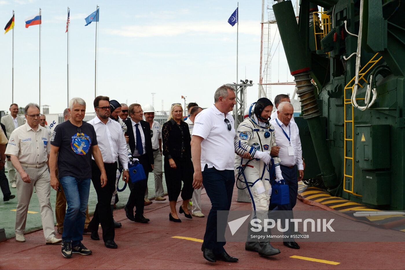 Launch of Soyuz MS-09 manned spacecraft with members of extended ISS Expedition 56/57