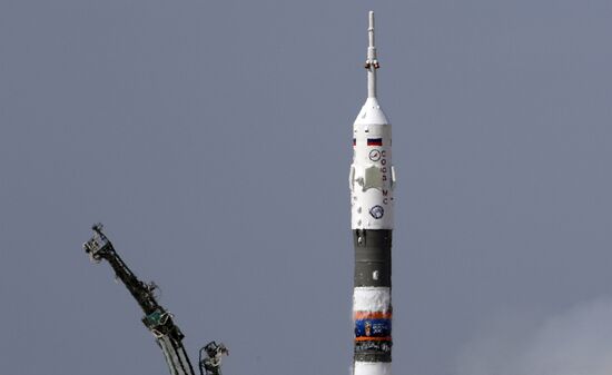 Launch of Soyuz MS-09 manned spacecraft with members of extended ISS Expedition 56/57