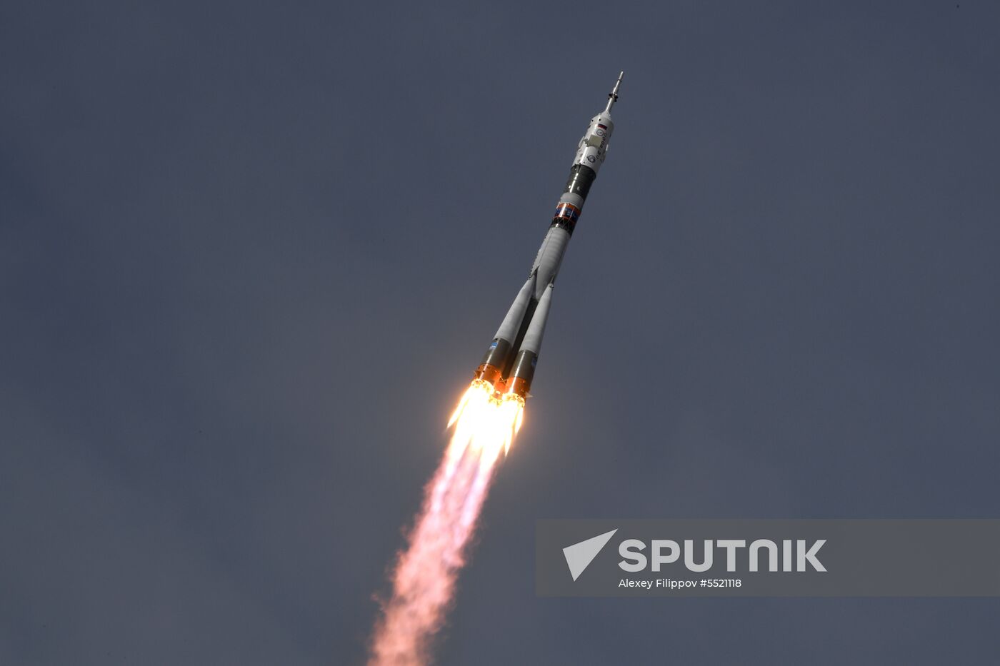 Launch of Soyuz MS-09 manned spacecraft with members of extended ISS Expedition 56/57