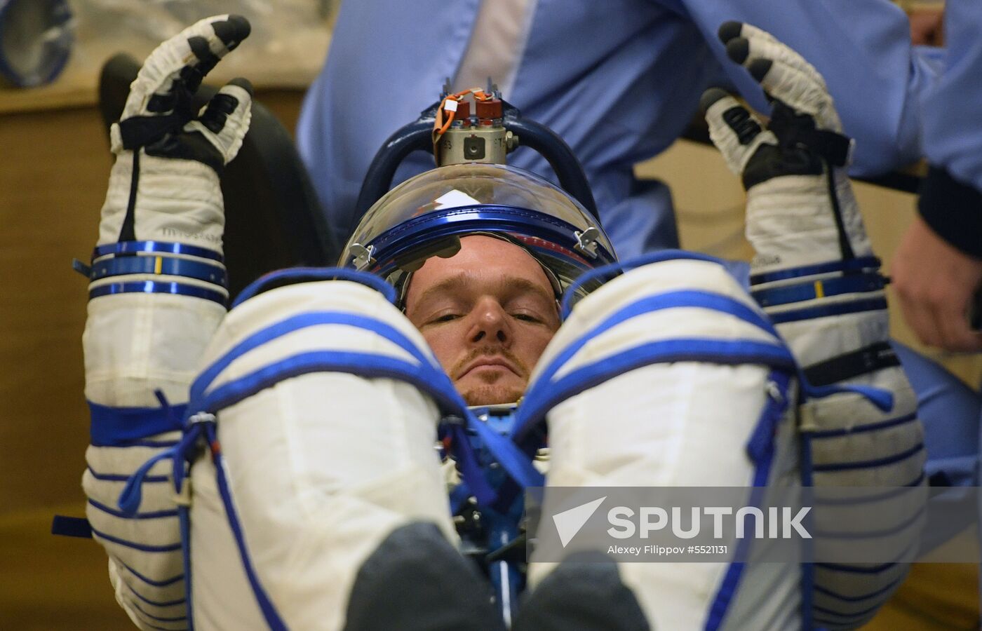 Launch of Soyuz MS-09 manned spacecraft with members of extended ISS Expedition 56/57