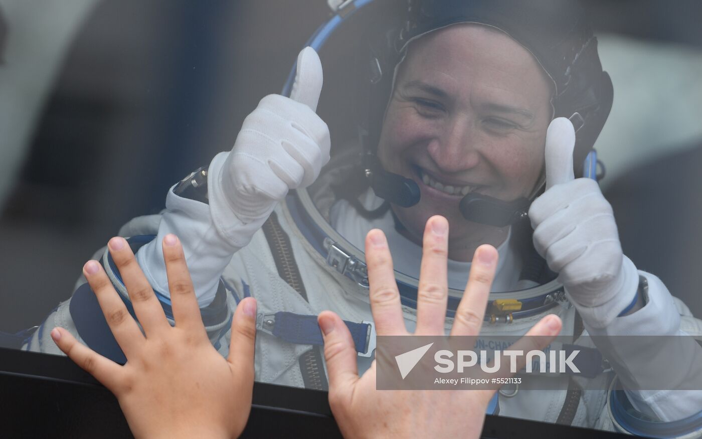 Launch of Soyuz MS-09 manned spacecraft with members of extended ISS Expedition 56/57