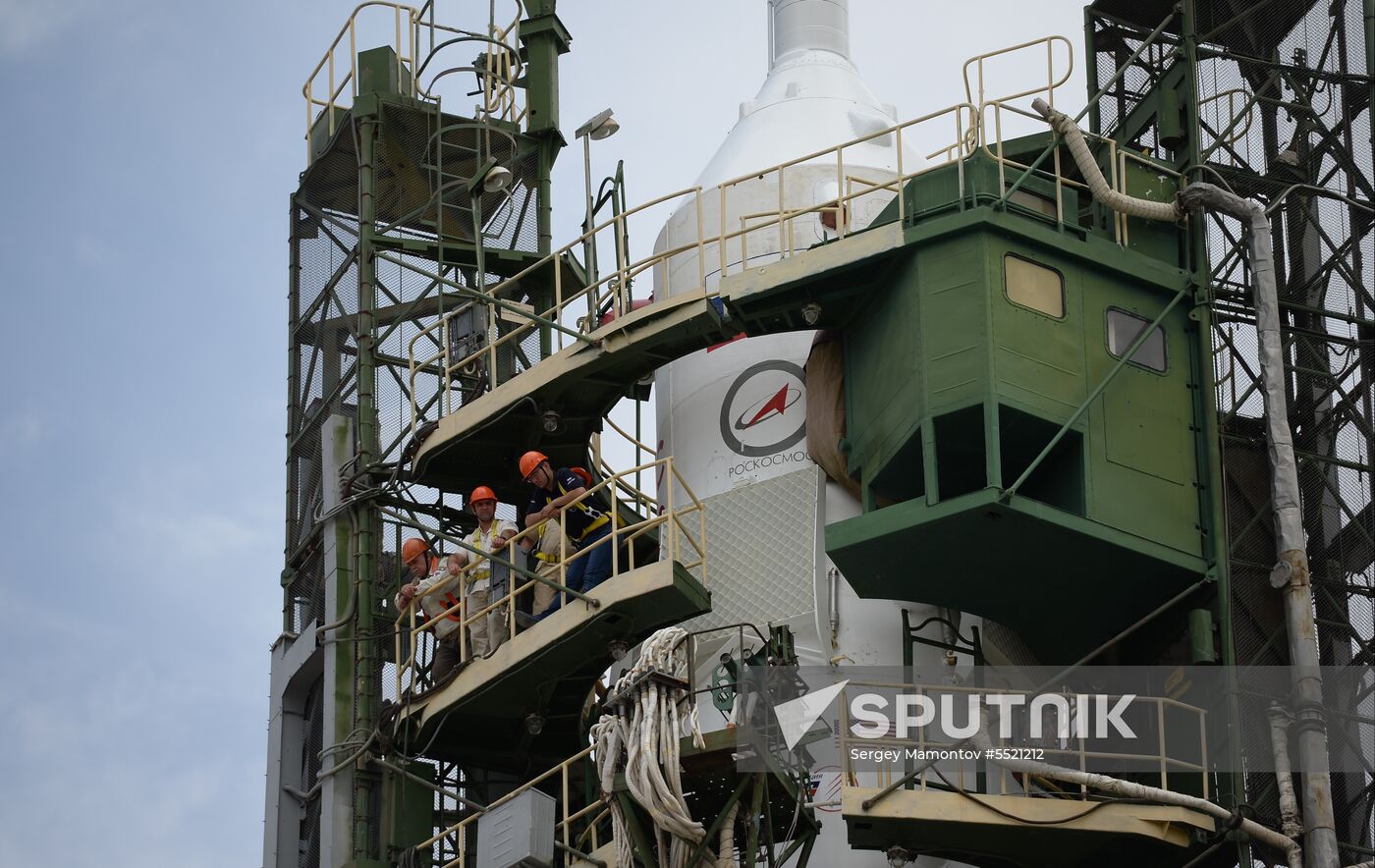 Launch of Soyuz MS-09 manned spacecraft with members of extended ISS Expedition 56/57