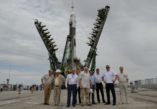 Launch of Soyuz MS-09 manned spacecraft with members of extended ISS Expedition 56/57