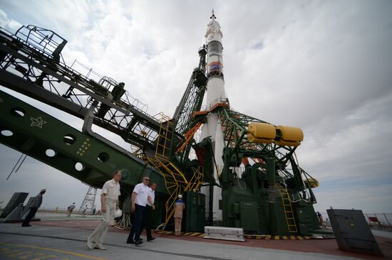 Launch of Soyuz MS-09 manned spacecraft with members of extended ISS Expedition 56/57