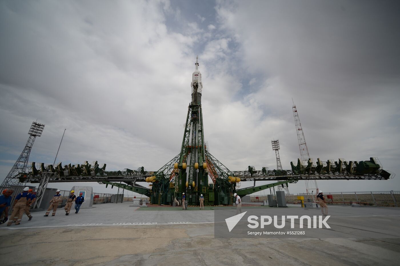 Launch of Soyuz MS-09 manned spacecraft with members of extended ISS Expedition 56/57