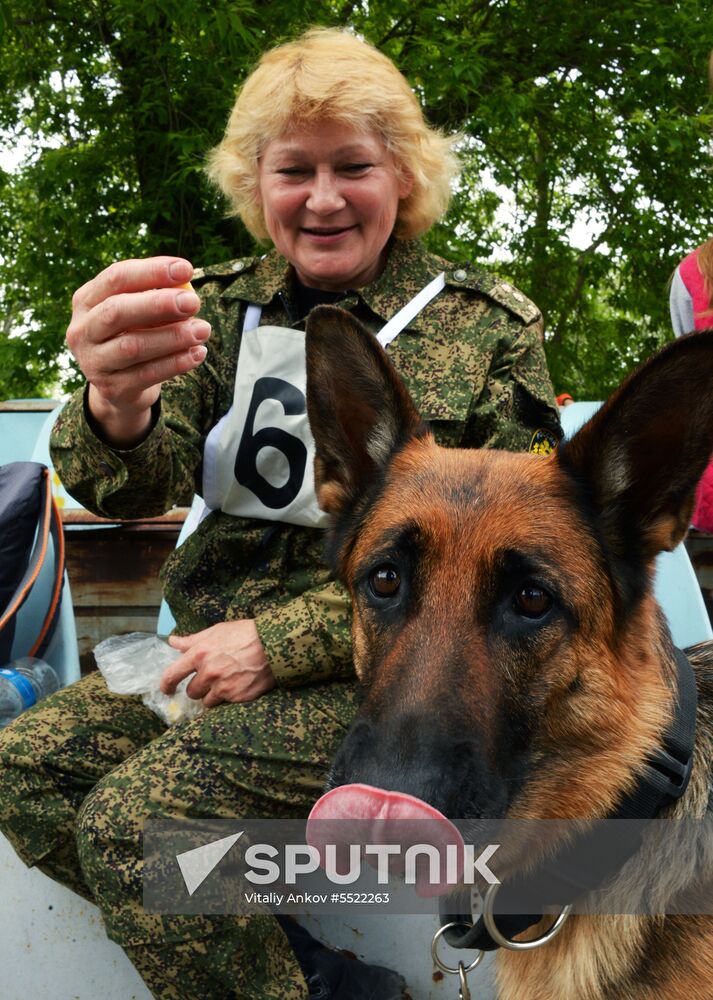 Dog handler competition in Vladivostok