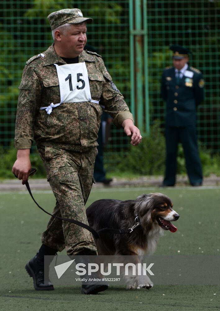 Dog handler competition in Vladivostok