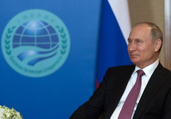 President Vladimir Putin at SCO Summit in China