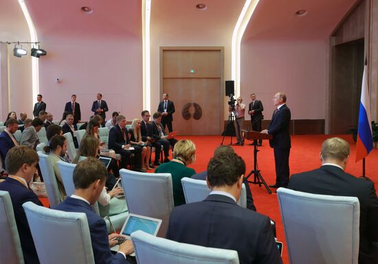 Russian President Putin attends SCO summit in China. Day two