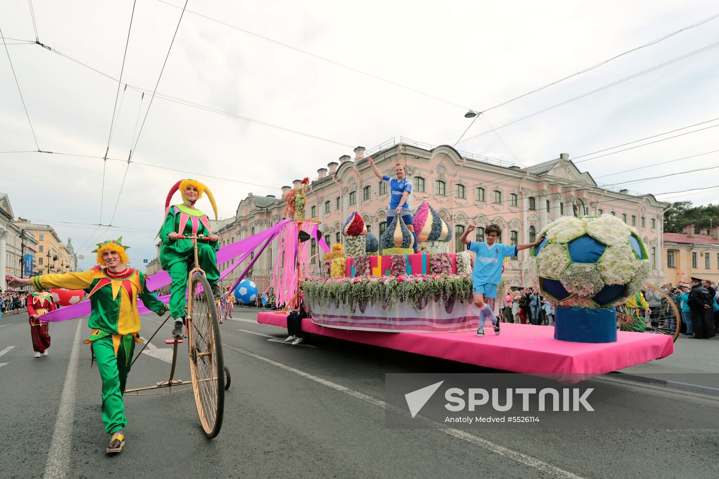 Flower festival on Nevsky Avenue in St.Petersburg
