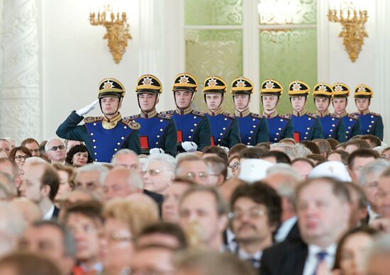 President Vladimir Putin presents national awards in science, literature and arts