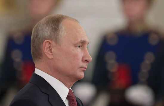 President Vladimir Putin presents national awards in science, literature and arts