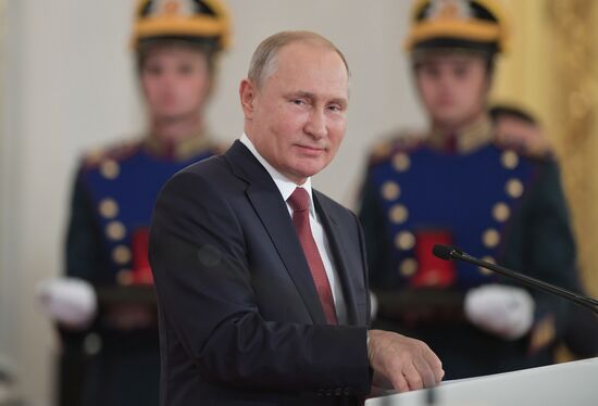 President Vladimir Putin presents national awards in science, literature and arts