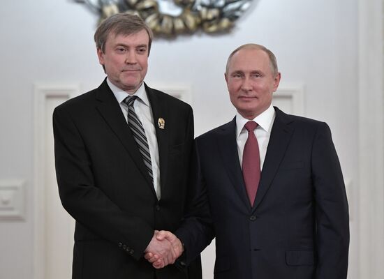President Vladimir Putin presents national awards in science, literature and arts