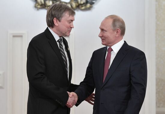 President Vladimir Putin presents national awards in science, literature and arts