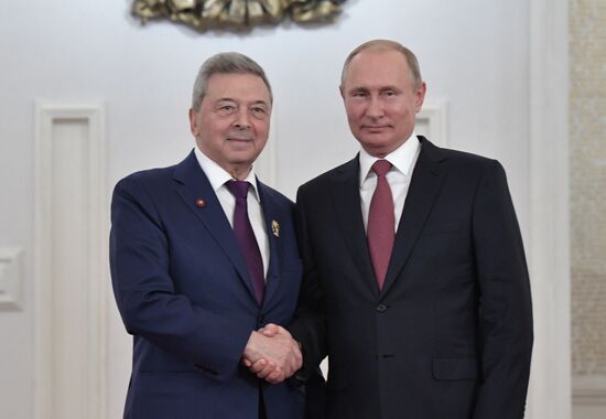President Vladimir Putin presents national awards in science, literature and arts