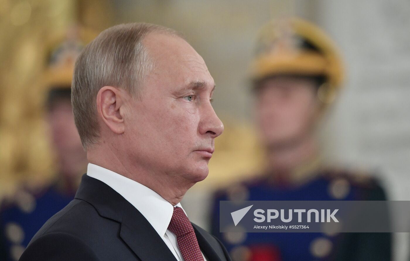 President Vladimir Putin presents national awards in science, literature and arts