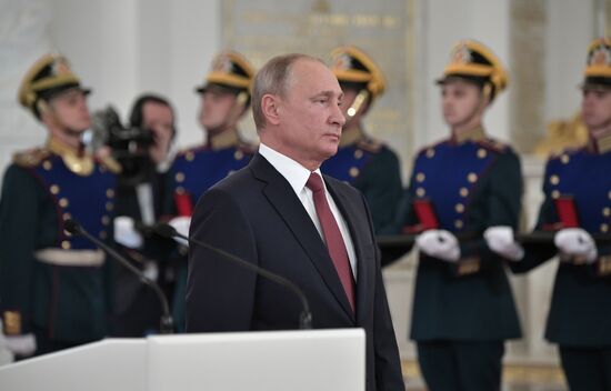 President Vladimir Putin presents national awards in science, literature and arts