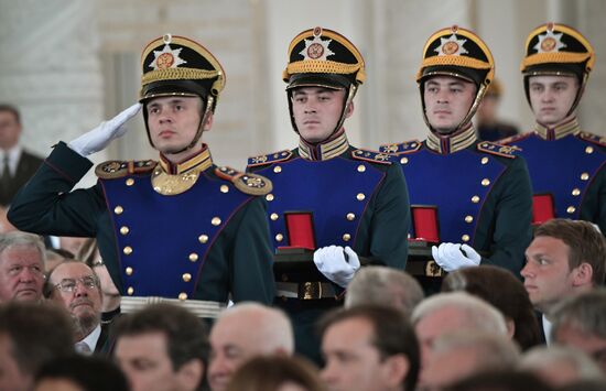 President Vladimir Putin presents national awards in science, literature and arts