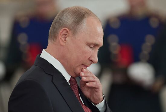 President Vladimir Putin presents national awards in science, literature and arts