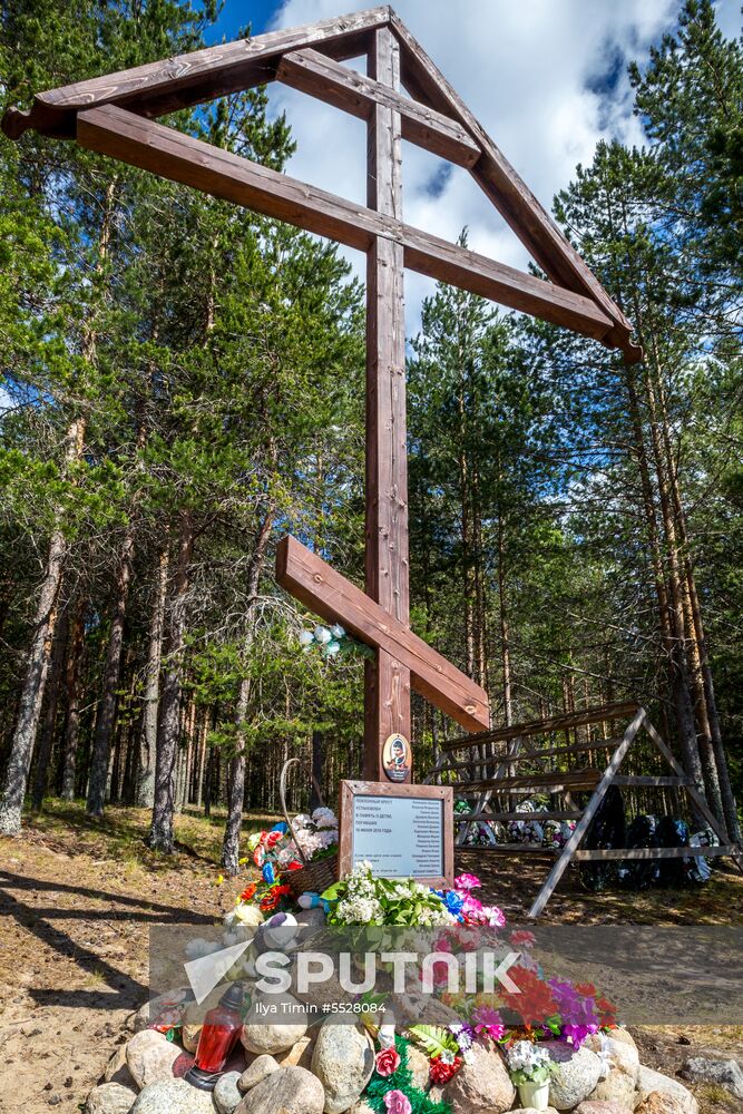 Chapel on Lake Syamozero in Karelia in memory of children killed in storm in 2016