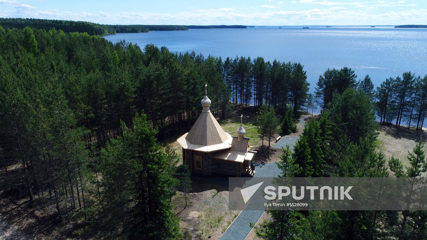 Chapel on Lake Syamozero in Karelia in memory of children killed in storm in 2016