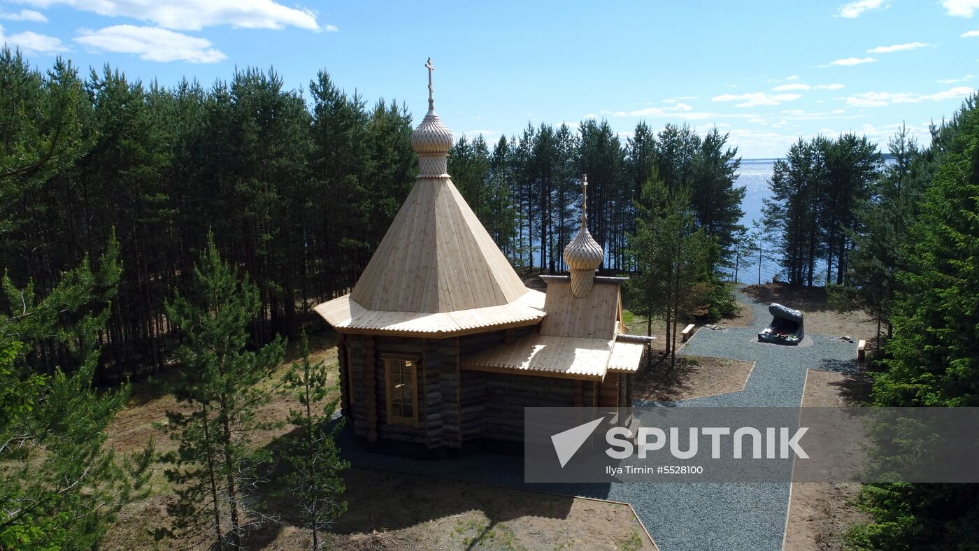 Chapel on Lake Syamozero in Karelia in memory of children killed in storm in 2016
