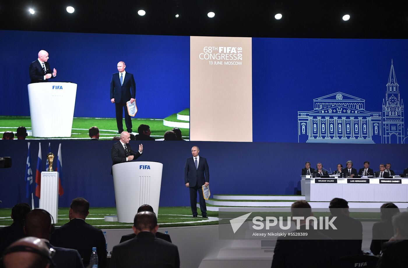 President Vladimir Putin attends 68th FIFA Congress